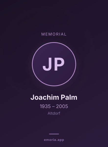 Memorial portrait of Joachim Palm