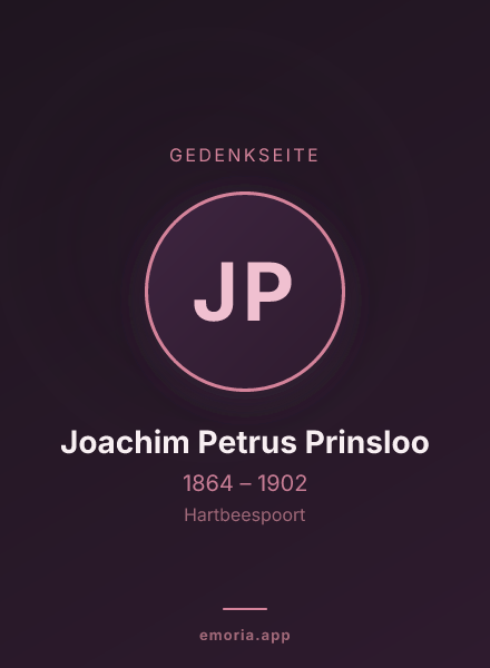 Gedenkportrait von Joachim Petrus Prinsloo