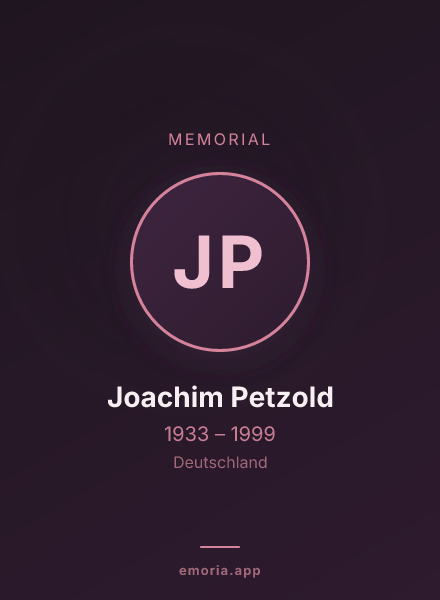 Memorial portrait of Joachim Petzold