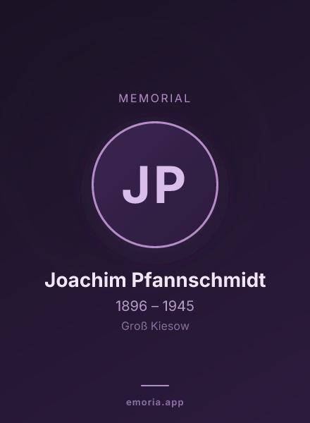 Memorial portrait of Joachim Pfannschmidt