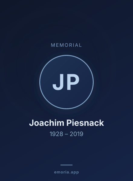 Memorial portrait of Joachim Piesnack