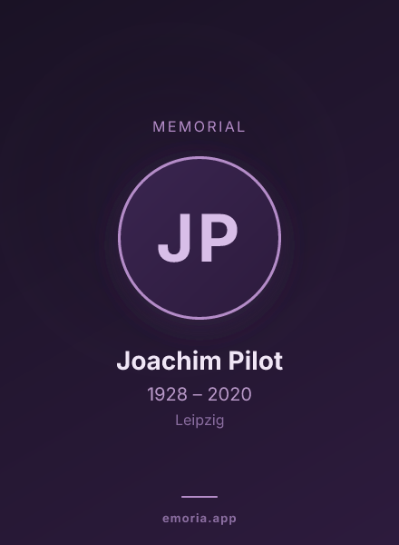 Memorial portrait of Joachim Pilot