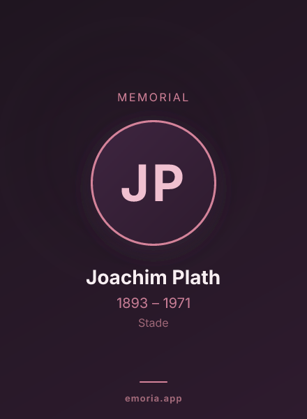 Memorial portrait of Joachim Plath