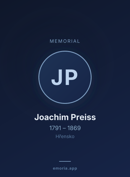 Memorial portrait of Joachim Preiss