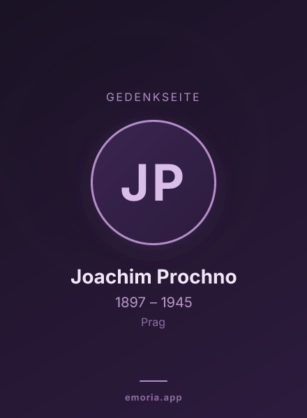Gedenkportrait von Joachim Prochno