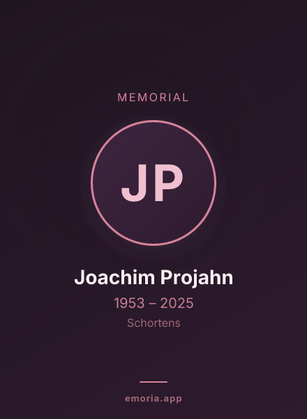 Memorial portrait of Joachim Projahn