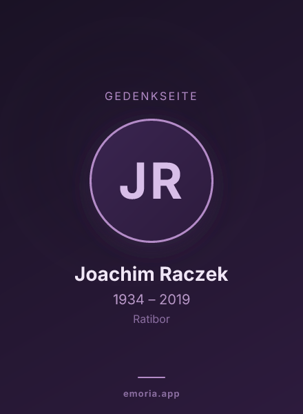 Gedenkportrait von Joachim Raczek