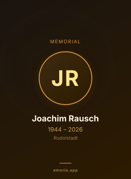 Memorial portrait of Joachim Rausch