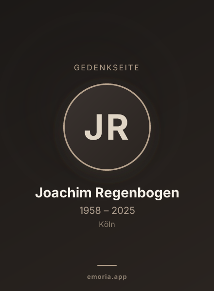 Gedenkportrait von Joachim Regenbogen