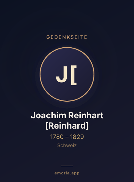Gedenkportrait von Joachim Reinhart [Reinhard]