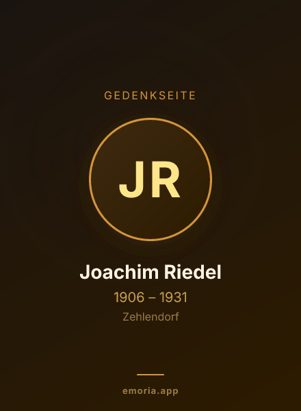 Gedenkportrait von Joachim Riedel