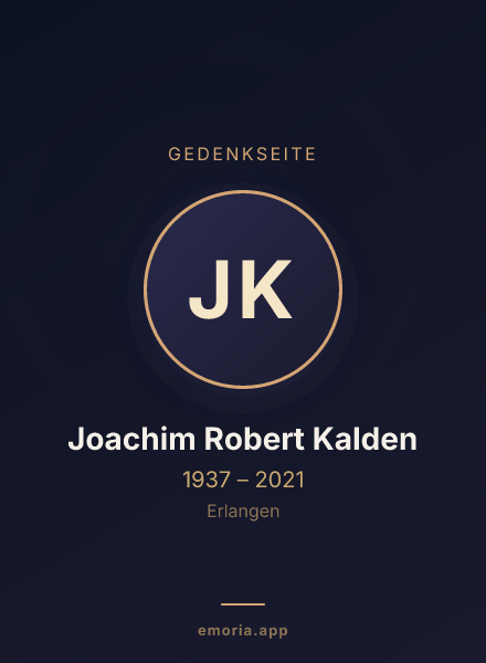 Gedenkportrait von Joachim Robert Kalden