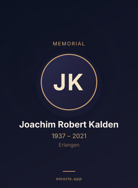 Memorial portrait of Joachim Robert Kalden