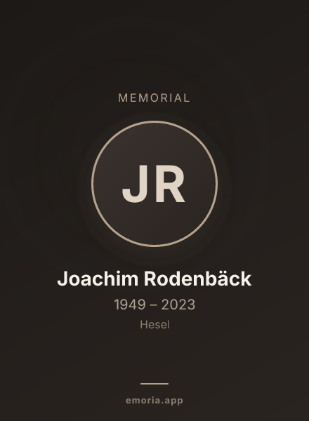 Memorial portrait of Joachim Rodenbäck