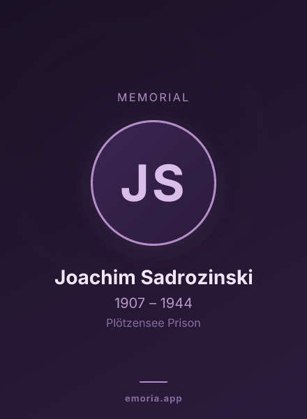 Memorial portrait of Joachim Sadrozinski