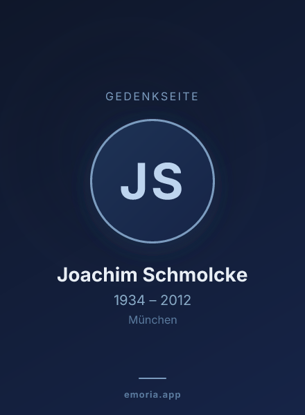 Gedenkportrait von Joachim Schmolcke