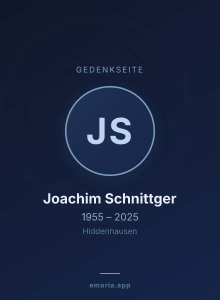 Gedenkportrait von Joachim Schnittger
