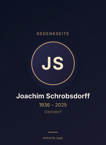 Gedenkportrait von Joachim Schrobsdorff