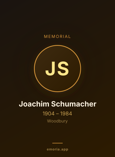 Memorial portrait of Joachim Schumacher