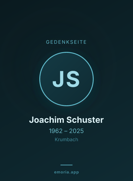 Gedenkportrait von Joachim Schuster