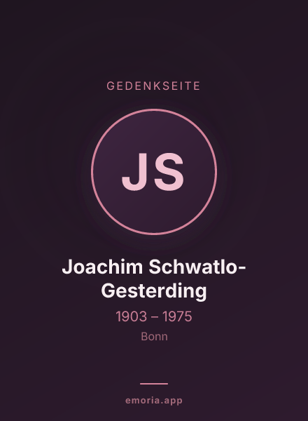 Gedenkportrait von Joachim Schwatlo-Gesterding