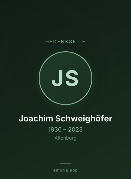 Gedenkportrait von Joachim Schweighöfer