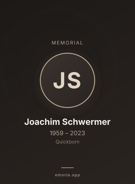 Memorial portrait of Joachim Schwermer