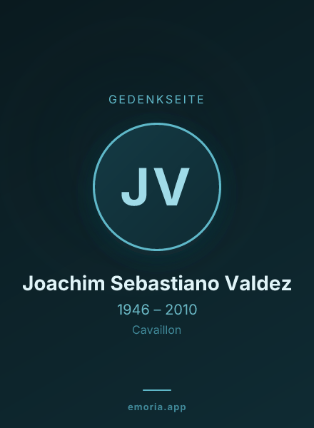 Gedenkportrait von Joachim Sebastiano Valdez