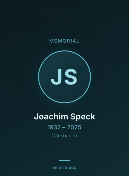Memorial portrait of Joachim Speck