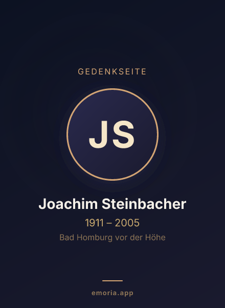 Gedenkportrait von Joachim Steinbacher