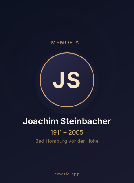 Memorial portrait of Joachim Steinbacher