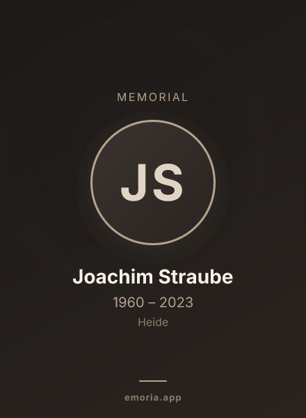 Memorial portrait of Joachim Straube