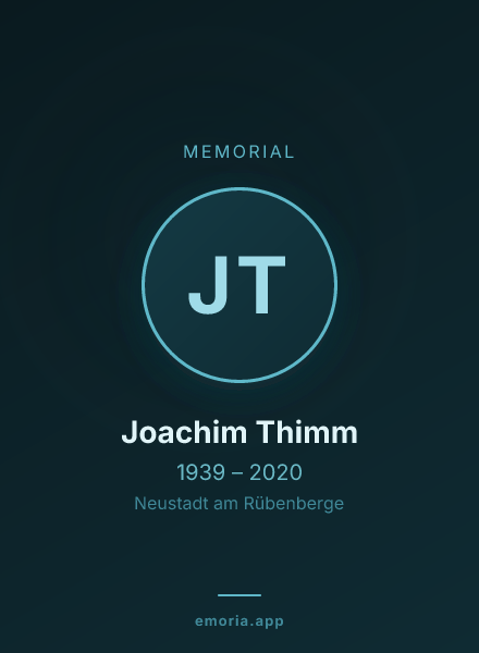 Memorial portrait of Joachim Thimm