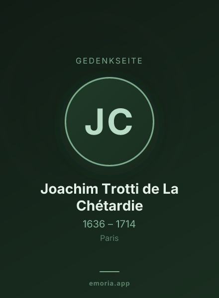 Gedenkportrait von Joachim Trotti de La Chétardie