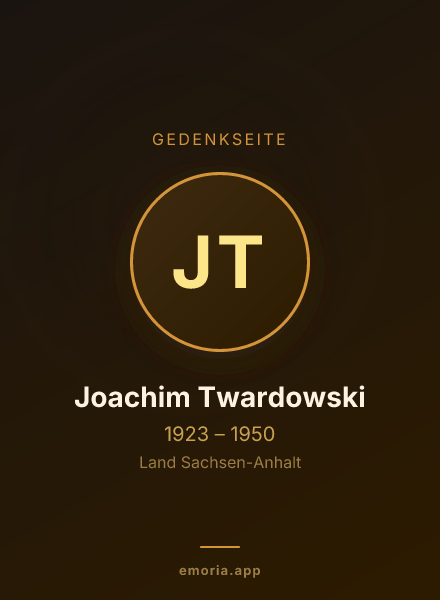 Gedenkportrait von Joachim Twardowski