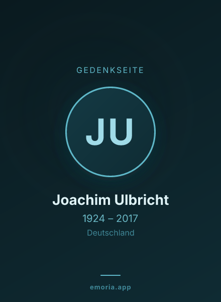Gedenkportrait von Joachim Ulbricht