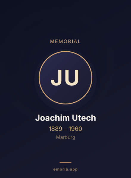 Memorial portrait of Joachim Utech