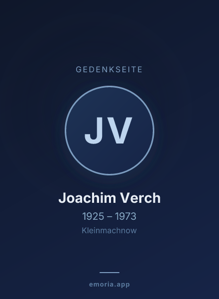 Gedenkportrait von Joachim Verch
