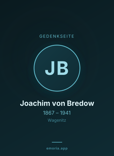 Gedenkportrait von Joachim von Bredow