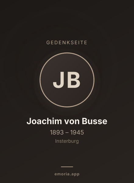 Gedenkportrait von Joachim von Busse