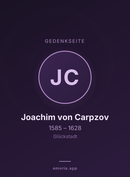Gedenkportrait von Joachim von Carpzov