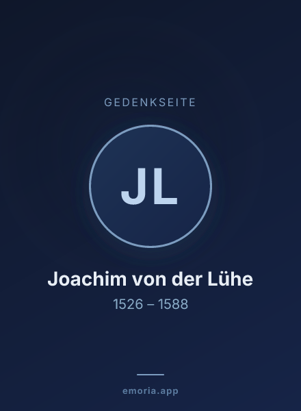Gedenkportrait von Joachim von der Lühe