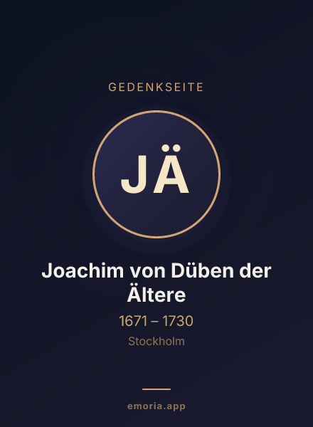 Gedenkportrait von Joachim von Düben der Ältere