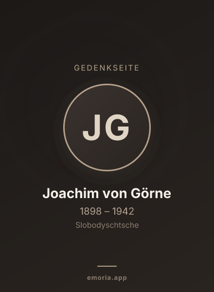 Gedenkportrait von Joachim von Görne