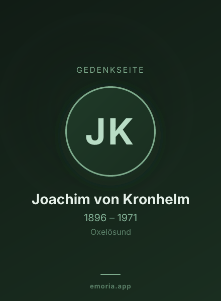 Gedenkportrait von Joachim von Kronhelm