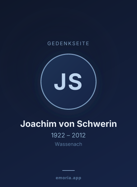 Gedenkportrait von Joachim von Schwerin