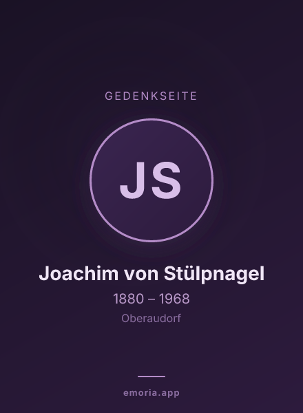 Gedenkportrait von Joachim von Stülpnagel
