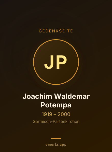 Gedenkportrait von Joachim Waldemar Potempa