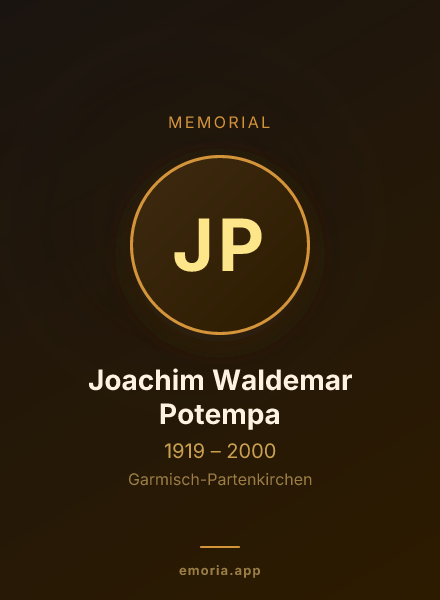 Memorial portrait of Joachim Waldemar Potempa