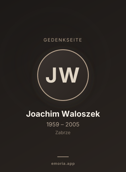Gedenkportrait von Joachim Waloszek